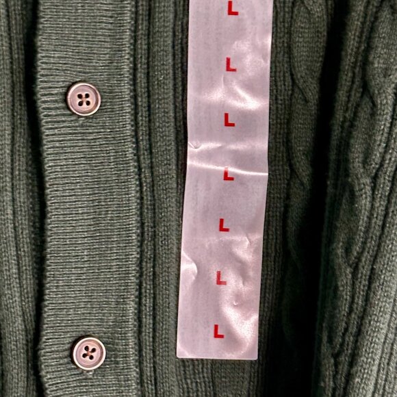 Old Navy Men's Button Down Cardigan-Forest Green Size Large 100% Cotton - Picture 4 of 6